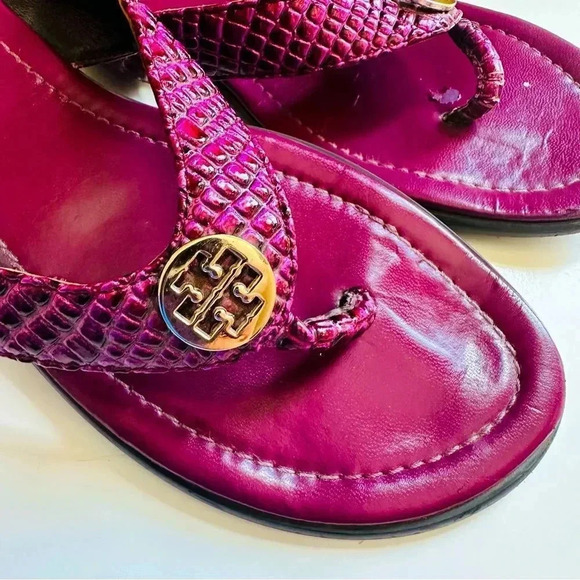 Tory Burch Embossed Leather Sandals - Picture 3 of 6